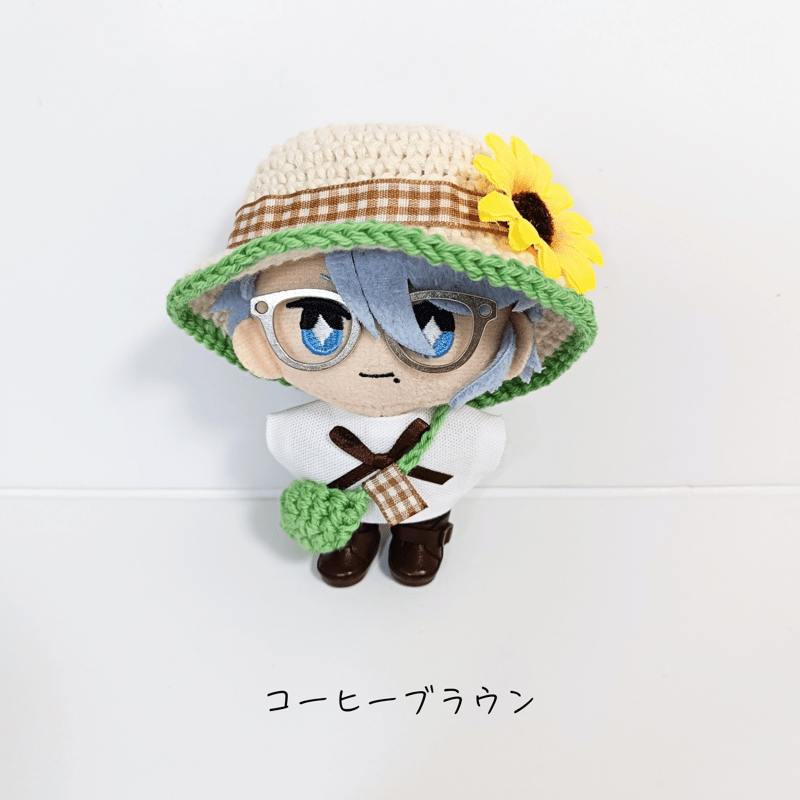 ひまわり〈ちびぬい服〉 ぬい服10cm コットンひまわりセット～casual～（ハット＆トップス