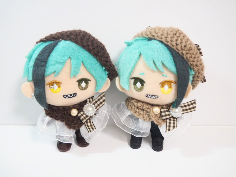 10cmぬい服 チェックリボンケープ＆ベレーセット（ブラウン系） | takoyuka