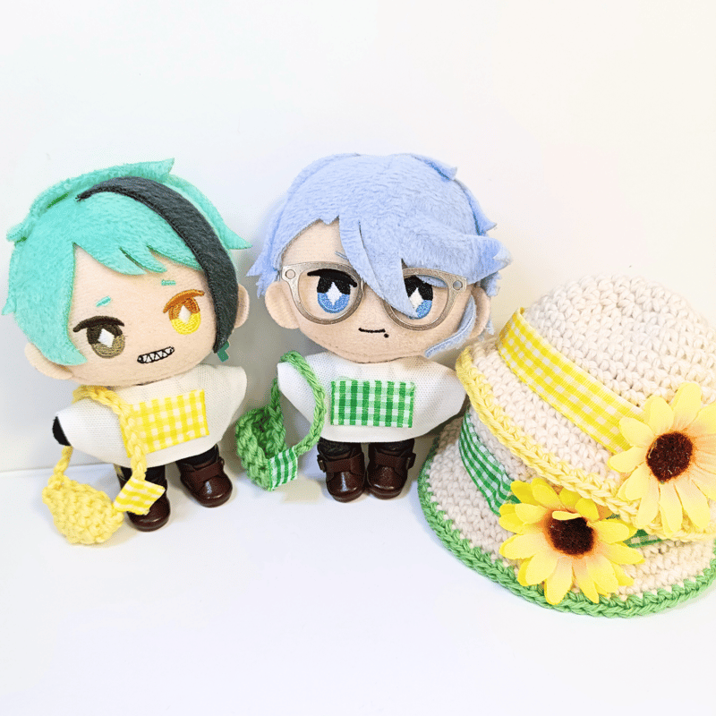 ぬい服10cm コットンひまわりセット～pop～（ハット＆トップス＆バッグ