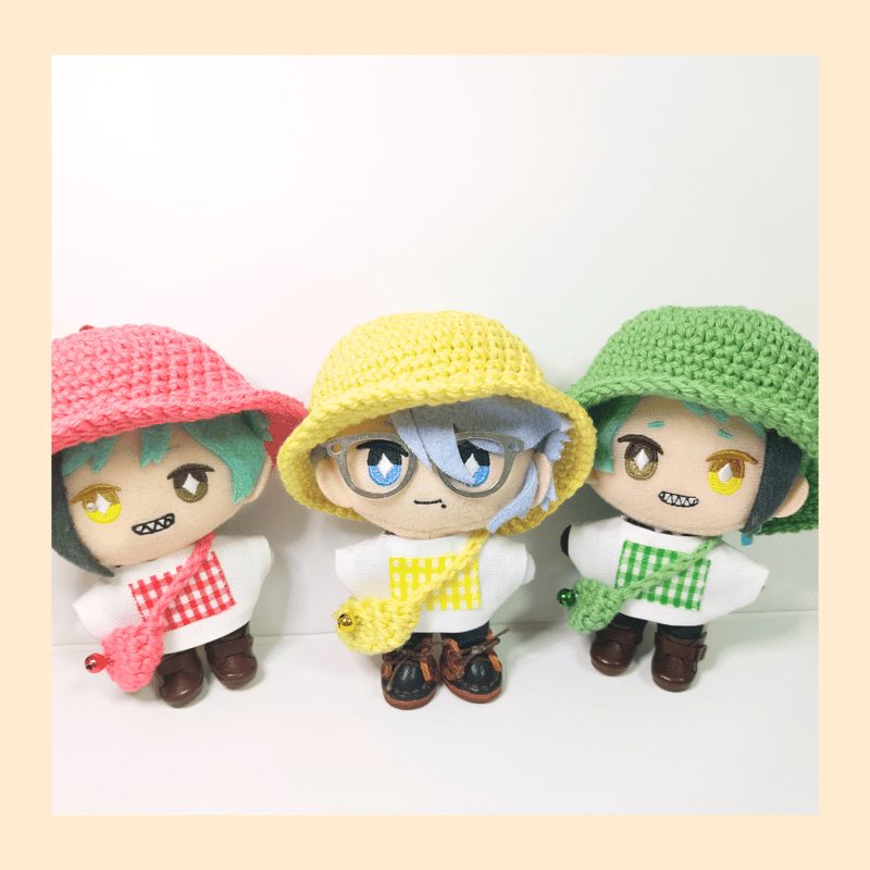 ちりりん！カラフル三兄弟セット（ハット＆トップス＆バッグ） | takoyuka