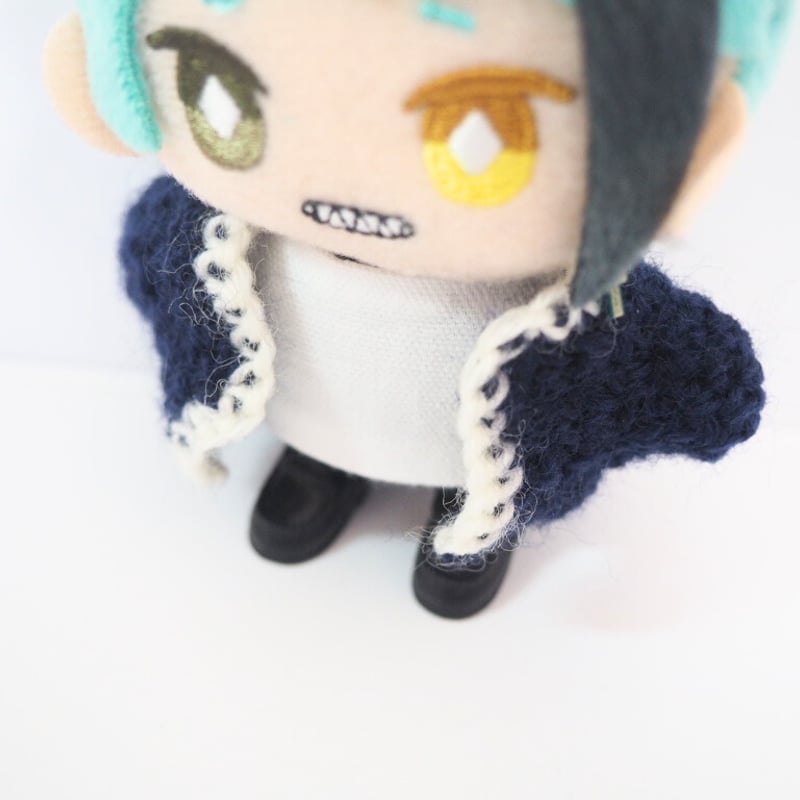 10cmぬい服 バックリボンニットカーディガン（ネイビー＆ホワイト