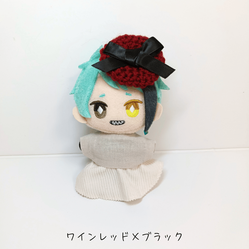 リボンベレー帽双子コーデセット　オーダーページ　関西ちびぬい　はぴぬい　ぬい服 ぬい服10cm サテンリボンチビベレー | takoyuka
