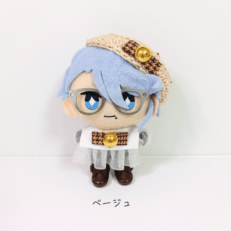 ぬい服10cm 千鳥リボンセット（ベレー＆フリルブラウス） | takoyuka