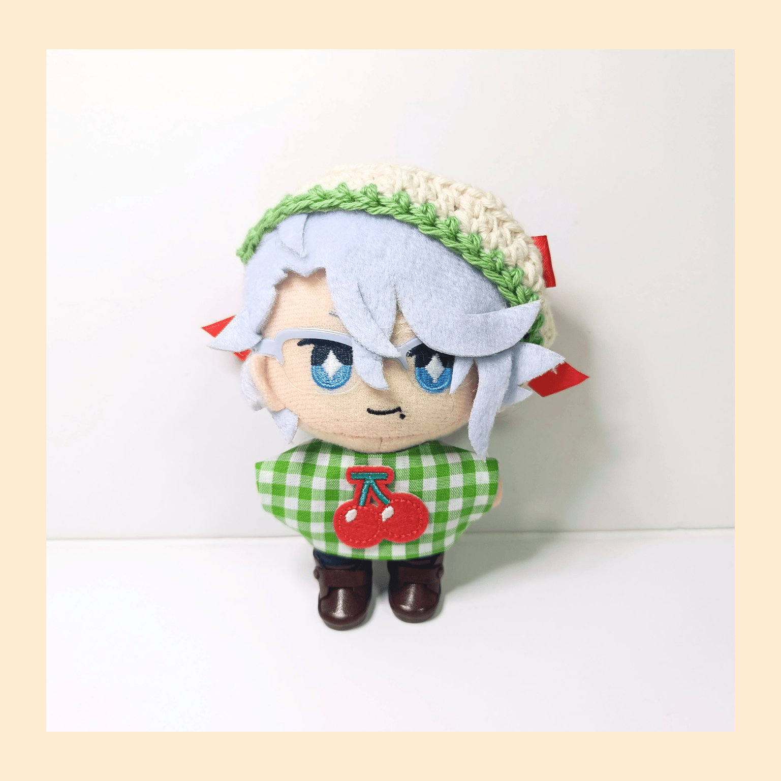 ぬい服10cm シンプルメロンソーダセット（ベレー＆トップス） | takoyuka