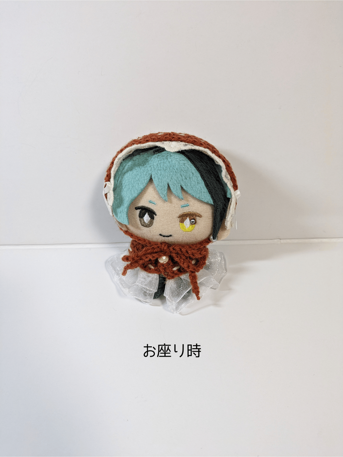 ぬい服10cm ニットヘッドドレス＆ケープセット 『チュールレース