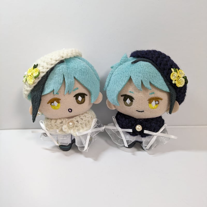 ぬい服10cm ホワイトリボンケープセット『ネイビーホワイト ぬい服10cm ホワイトリボンケープセット『ネイビーホワイト