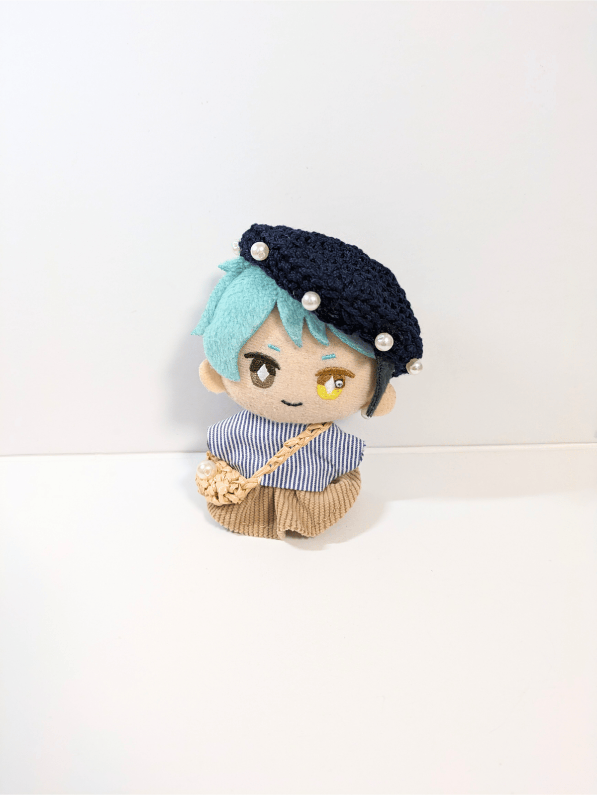 ぬい服10cm お出かけコーデセット『パール＆ストライプ』 | takoyuka