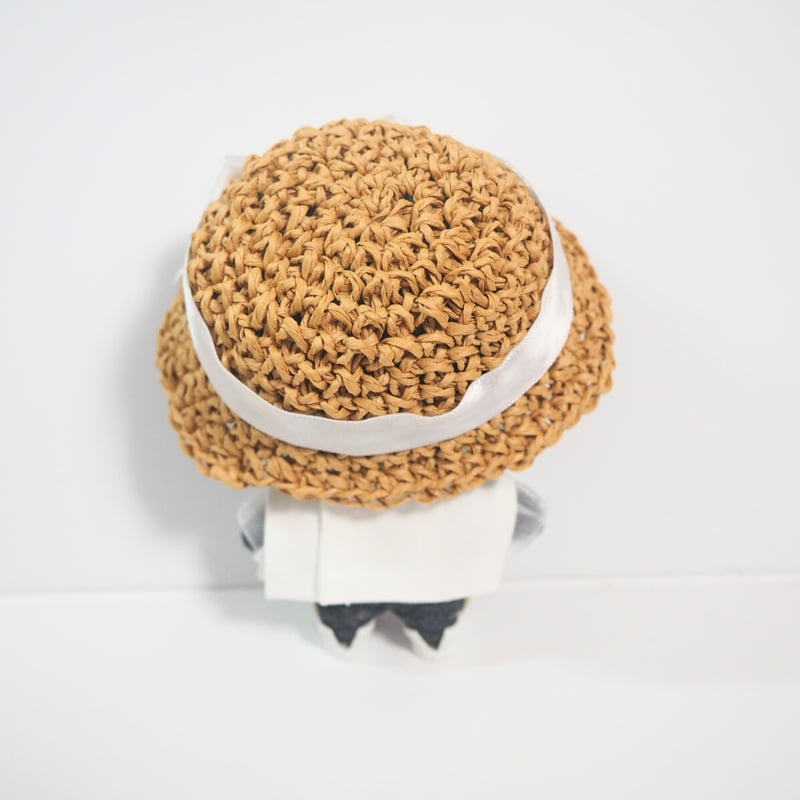 ぬい服10cm 夏のお嬢様セット「ホワイトトップス＆リボンハット