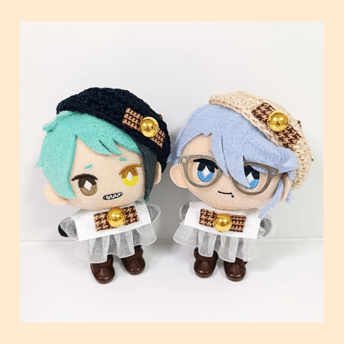 ぬい服10cm 千鳥リボンセット（ベレー＆フリルブラウス） | takoyuka