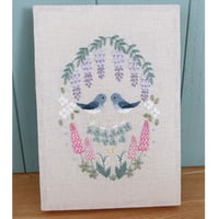 花咲く森の刺繍原画パネル