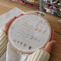 刺繍練習ハンカチ（単品）ベージュ