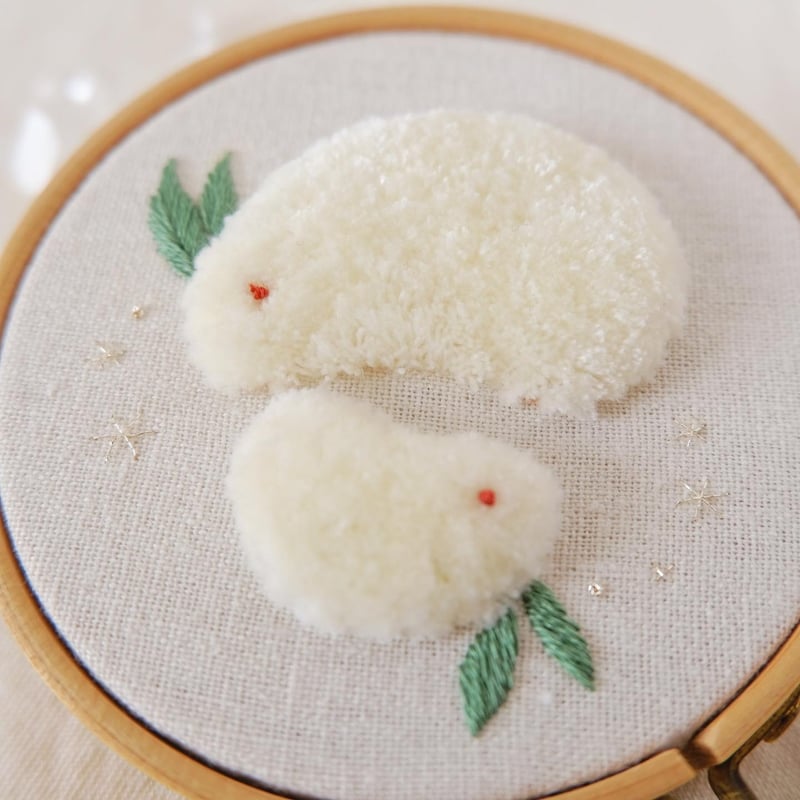 thank you価格］ふわふわ雪うさぎの図案（ダウンロード販売） | itonomori