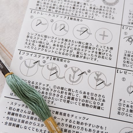 【刺繍スタート応援価格】基本の10ステッチ説明書+何度でも楽しめるモチーフ図案セット(ダウンロ...