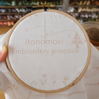 刺繍練習ハンカチ＋基本のステッチ説明書＋糸セット