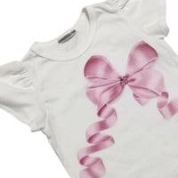 リボンプリントTシャツ(024010PNK）