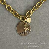 Name choker   “ベアー&ハートイニシャル”
