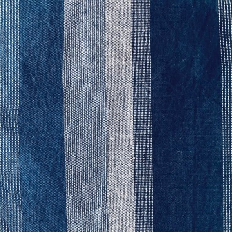 亀田縞のパンツ ブルー太め縞【亀とうさぎ】 | 亀田縞公式ショップ