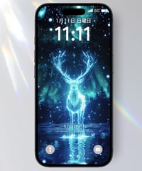 静かに願いを導く《神鹿 × 青光（せいこう）ブルー》内なる声へ | スマホ待受け
