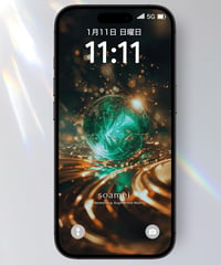 豊かさの循環《守護結晶 × エメラルドゴールド》日常を包む光｜スマホ待受け