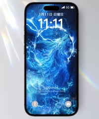 領域保護《青龍 × 青炎》近づけない結界｜スマホ待受け