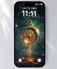 進路方向《コンパス × ゴールド》迷いを終わらせる | スマホ待受け