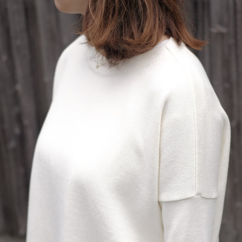 Yoli / Cotton long knit / White | gallery hito