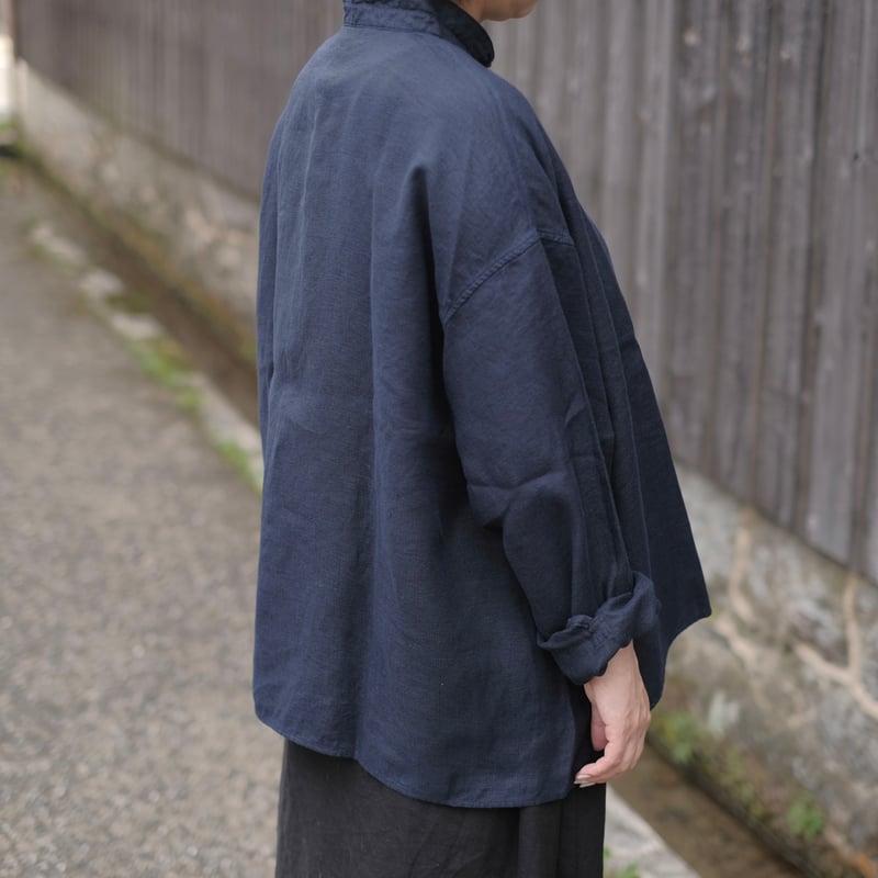 MITTAN / 亜麻大麻ワイドシャツ / SH-144 / 濃紺 | gallery hito
