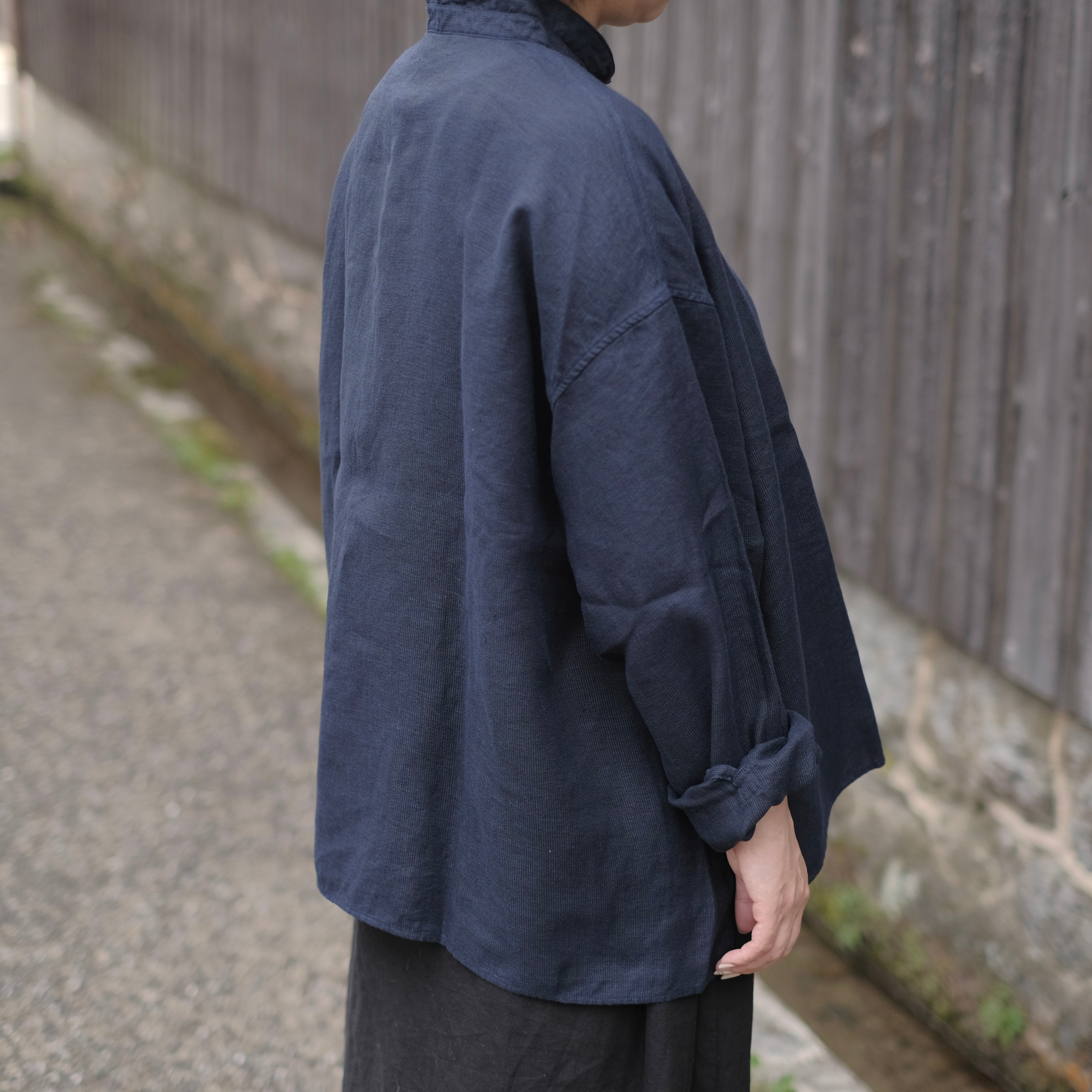 MITTAN / 亜麻大麻ワイドシャツ / SH-144 / 濃紺 | gallery hito MITTAN / 亜麻大麻ワイドシャツ / SH-144 / 濃紺 | gallery hito