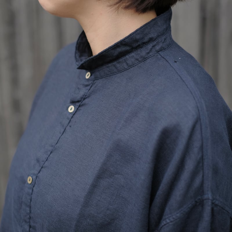 MITTAN / 亜麻大麻ワイドシャツ / SH-144 / 濃紺 | gallery hito