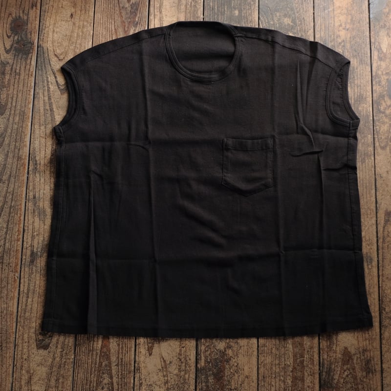 ゴーシュ / ピケクレープ フレンチスリーブカットソー / ブラック