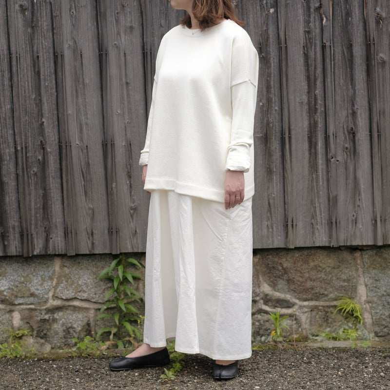 Yoli / Cotton long knit / White | gallery hito