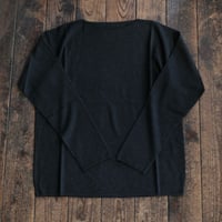 MITTAN / スーパー180's強撚ウールニット長袖 / KN-31 / 墨黒