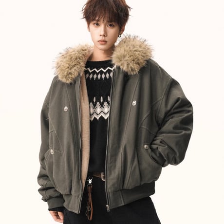 【受注販売】Rivet Grunge Fur Jacket 【大人気アイテム】