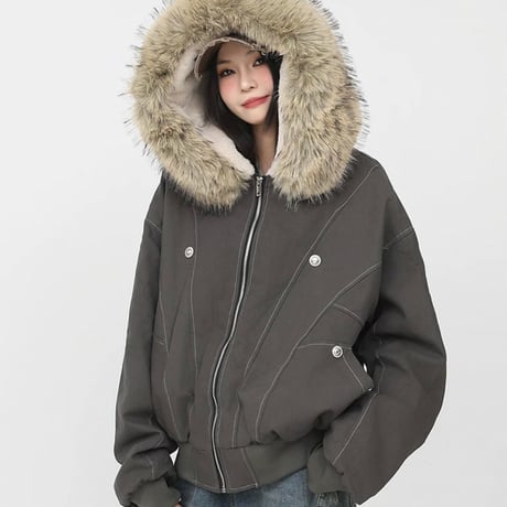 【受注販売】Rivet Grunge Fur Jacket 【大人気アイテム】