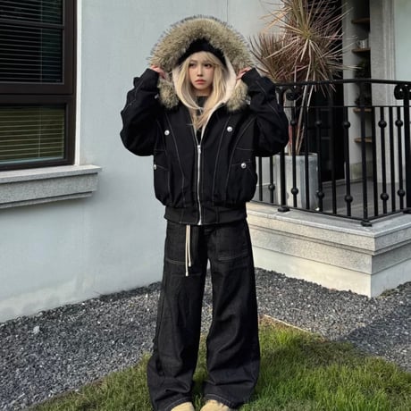 【受注販売】Rivet Grunge Fur Jacket 【大人気アイテム】