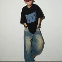 【michinnyon】Denim Patch Logo Loose Tee 【受注販売】