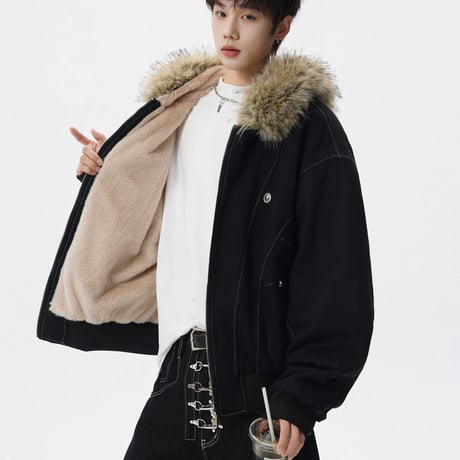 【受注販売】Rivet Grunge Fur Jacket 【大人気アイテム】