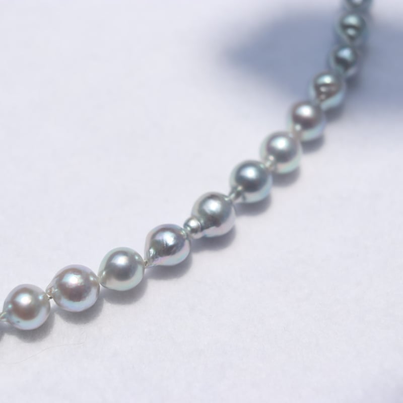 あこや真珠 コバルトブルー ネックレス 絶品！あこや真珠（コバルト）6.5-7㎜コバルトブルー系