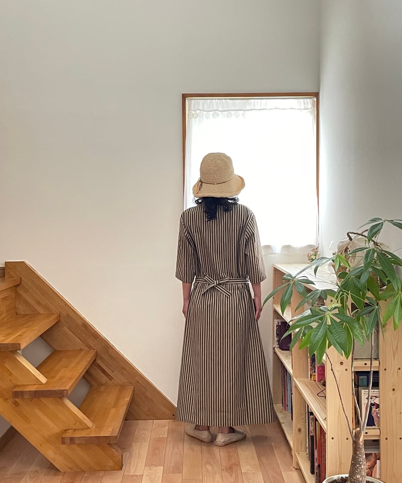 会津木綿　ワンピース　ハンドメイド　　　No.169 会津木綿 ワンピース ハンドメイド No.169 会津木綿 ワンピース