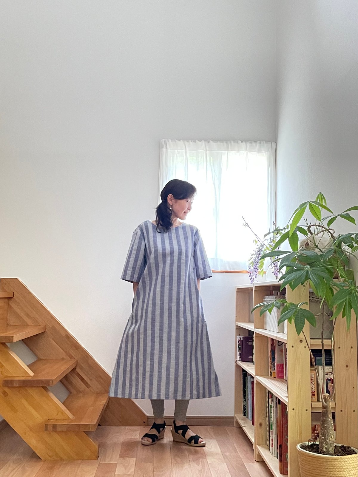 会津木綿　チュニック　ワンピース　ハンドメイド　No.155 fit=scale-down,w=1200