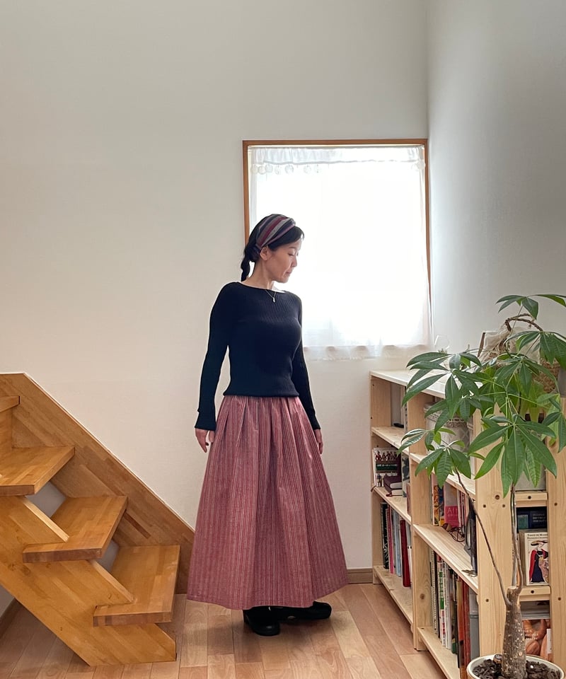 会津木綿ロングワンピース