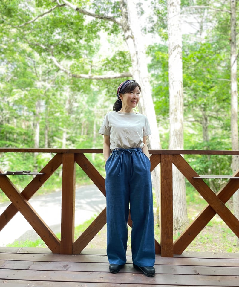 会津木綿 ストレートパンツ 【オーダーをいただいてからの製作】 | 風里