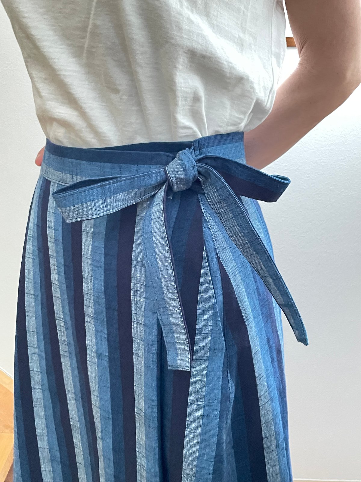 会津木綿 ロングラップスカート 【オーダーをいただいてからの製作 
