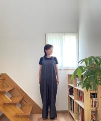 会津木綿 ハーフスリーブチュニックワンピース 【オーダーをいただいて