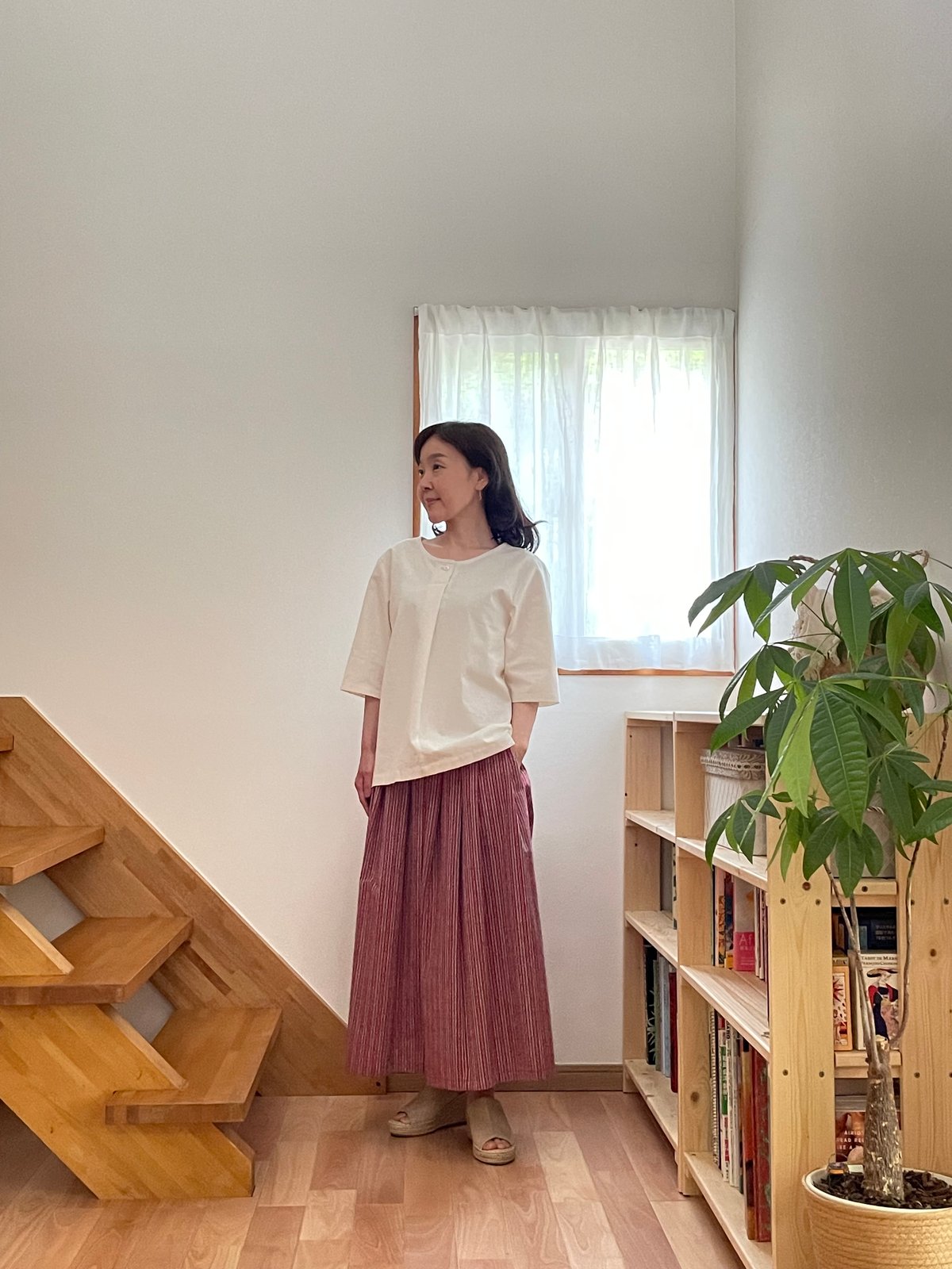 会津木綿　ハンドメイド　ブラウスNo.170 会津木綿 ハンドメイド ブラウスNo.170