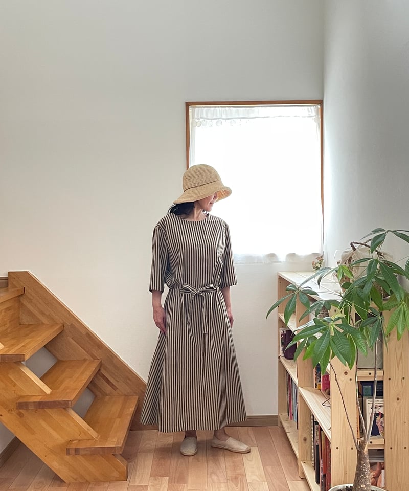 会津木綿 ワンピース ハンドメイド No.169 会津木綿 ワンピース