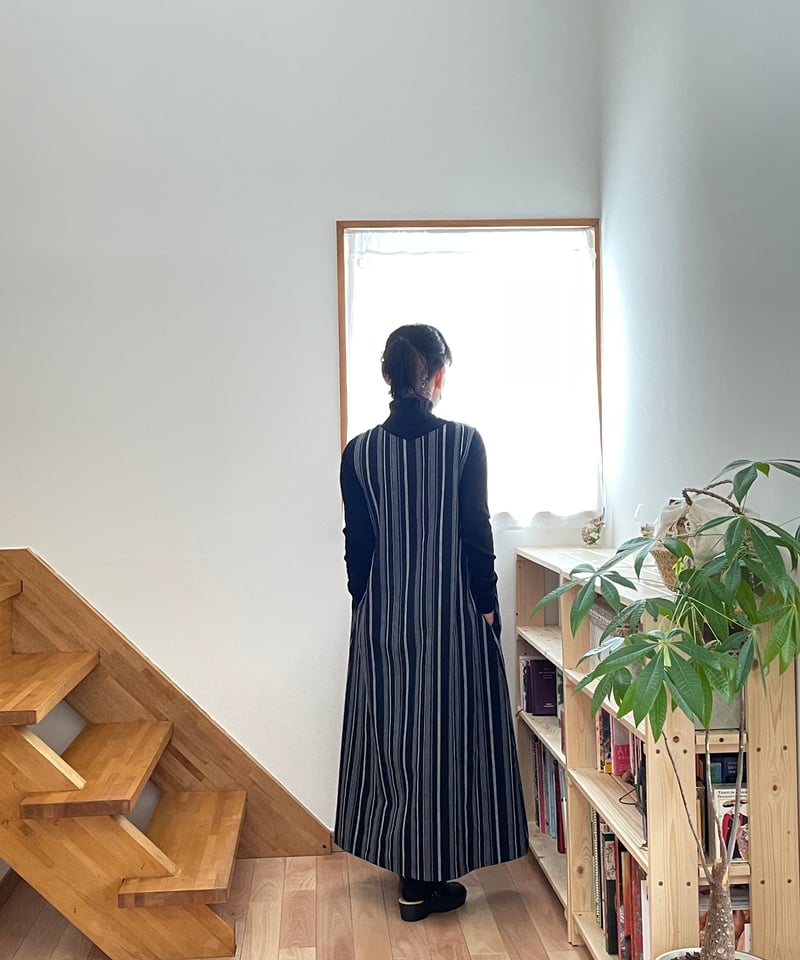 ジャンパースカート /タブリエ 会津木綿 Vネックジャンパースカート【オーダーをいただいてからの製作