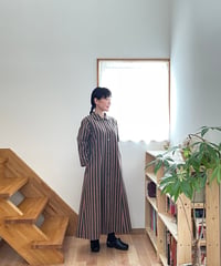 会津木綿 ハーフスリーブチュニックワンピース 【オーダーをいただいて