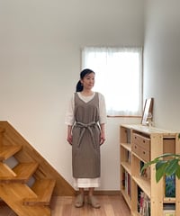 会津木綿 ハーフスリーブチュニックワンピース 【オーダーをいただいて