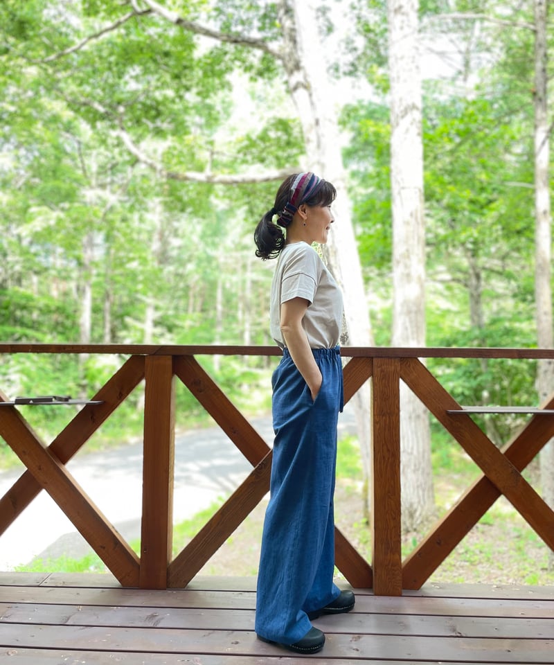 会津木綿 ストレートパンツ 【オーダーをいただいてからの製作】 | 風里